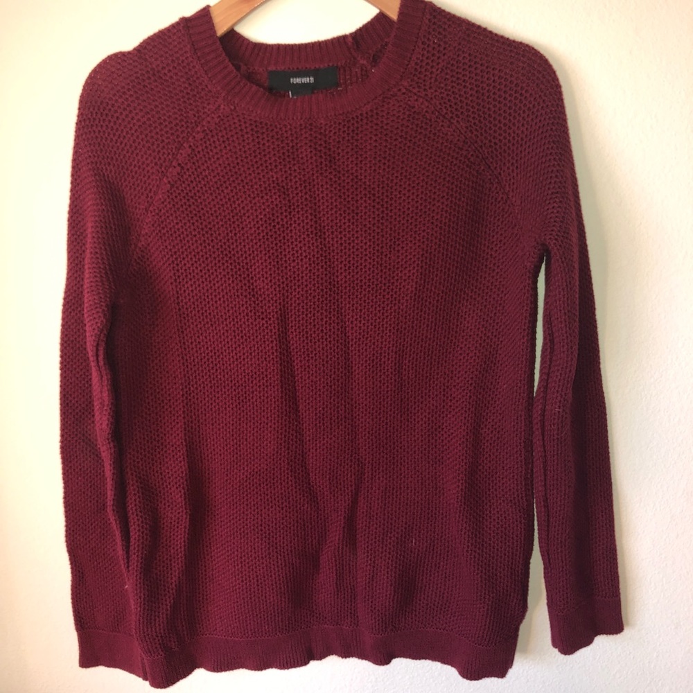 forever 21 red oversized sweater